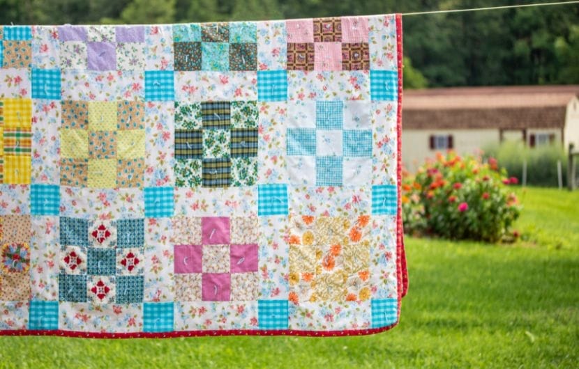 handmade quilt in the sun