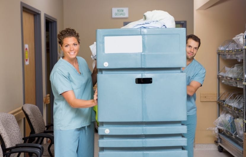 hospital workers linen management