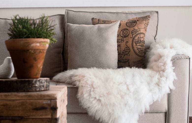 A Fur Blanket on Couch