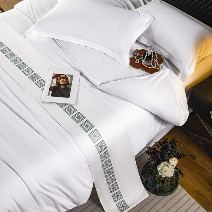 white bedding set